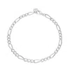 Lily Charmed Women's Sterling Silver Large Linked Figaro Charm Bracelet