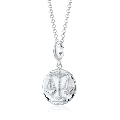Lily Charmed Women's Sterling Silver Libra Zodiac Charm Necklace - Star Sign Necklace