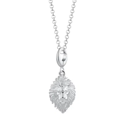 Lily Charmed Women's Sterling Silver Lion Head Zodiac Charm Necklace