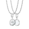 Lily Charmed Women's Sterling Silver Manifest Change Charm Necklace With Twisted Rope Chain