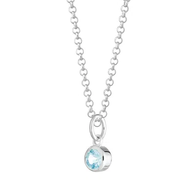 Lily Charmed Women's Sterling Silver March Birthstone Necklace - Aquamarine In Gray