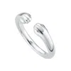 Lily Charmed Women's Sterling Silver Open Paw Hug Ring In Silver