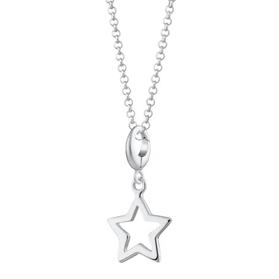 Lily Charmed Women's Sterling Silver Open Star Charm Necklace