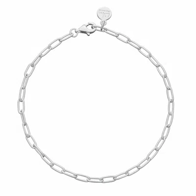Lily Charmed Women's Sterling Silver Oval Link Charm Bracelet - Chain Bracelet