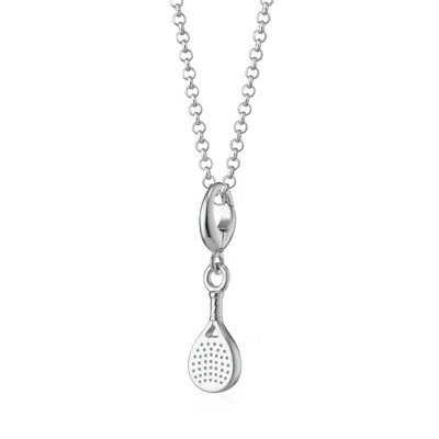 Lily Charmed Women's Sterling Silver Padel Racket Charm Necklace