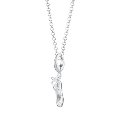 Lily Charmed Women's Sterling Silver Pointe Ballet Shoe Charm Necklace