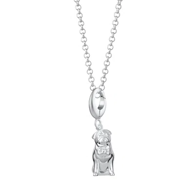 Lily Charmed Women's Sterling Silver Pug Charm Necklace