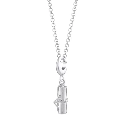 Lily Charmed Women's Sterling Silver Scroll Graduation Charm Necklace