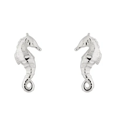 Lily Charmed Women's Sterling Silver Seahorse Stud Earrings