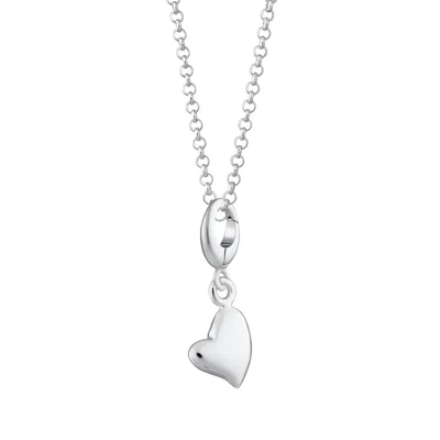 Lily Charmed Women's Sterling Silver Silver Warm Heart Charm Necklace