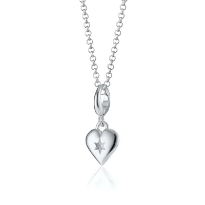 Lily Charmed Women's Sterling Silver Star Heart Charm Necklace