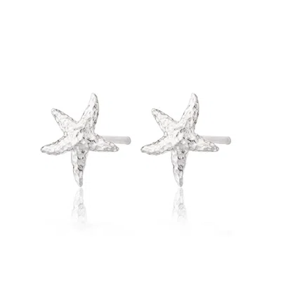 Lily Charmed Women's Sterling Silver Starfish Stud Earrings - Animal Earrings