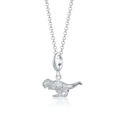 Lily Charmed Women's Sterling Silver T-rex Dinosaur Charm Necklace