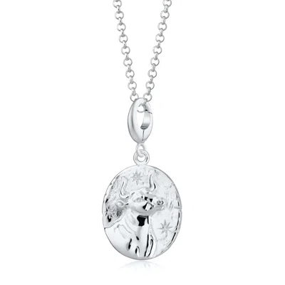 Lily Charmed Women's Sterling Silver Taurus Zodiac Charm Necklace - Star Sign Necklace