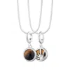 Lily Charmed Women's Sterling Silver Tigers Eye Healing Stone Necklace With Round Snake Chain - Courage Charm Nec