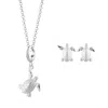 Lily Charmed Women's Sterling Silver Turtle Necklace & Studs Jewellery Set