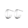 Lily Charmed Women's Sterling Silver Wide Huggie Hoop Earrings In Silver