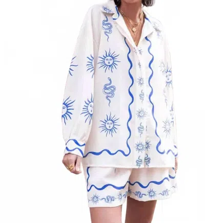Lily Clothing Coastal Crush Linen Top And Short Set In White