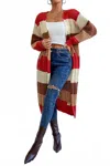 Lily Clothing Color Blocked Long Length Knit In Orange In Orange