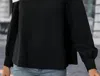 Lily Clothing Color Blocked Off Shoulder Blouse In Black