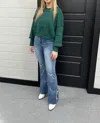 Lily Clothing Cropped Sweater In Dark Green