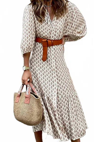 Lily Clothing Desert Market Maxi Dress In Khaki In Multi