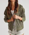 Lily Clothing Hooded Long-sleeved Cardigan In Green In Green