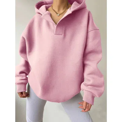Lily Clothing Slouchy Hooded Sweatshirt In Light Pink
