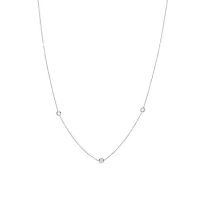 Lily Flo Jewellery Women's 3 Lab Grown Diamond Staton Necklace On Sterling Silver