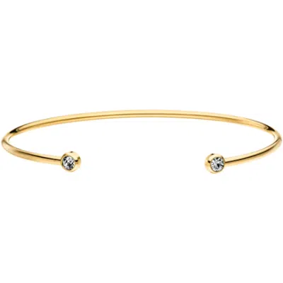 Lily Flo Jewellery Women's Altair Two Diamond Solid Gold Cuff Bracelet