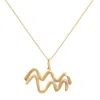 Lily Flo Jewellery Women's Aquarius Solid Gold Pendant Necklace