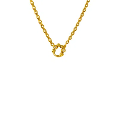 Lily Flo Jewellery Women's Aurora Circle Necklace Solid Gold With Diamonds