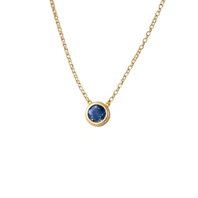 Lily Flo Jewellery Women's Blue / Gold Aurora Blue Sapphire Solitaire Necklace In Multi