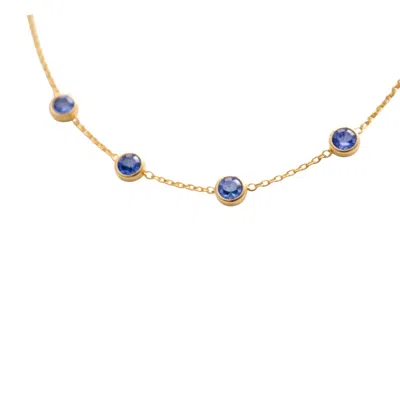 Lily Flo Jewellery Women's Blue / Gold Blue Sapphire Station Necklace In Multi