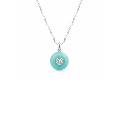 Lily Flo Jewellery Women's Blue Turquoise Jade And Diamond Pendant Necklace In Metallic