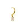 Lily Flo Jewellery Women's Emerald Cut Diamond Eclipse Half Hoop Solid Gold Earring In Gold