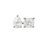 Lily Flo Jewellery Women's Entre Nous Pear & Princess Diamond Silver Stud In Silver