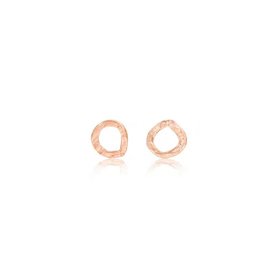 Lily Flo Jewellery Women's Fine Karma Rose Gold Circle Stud Earrings