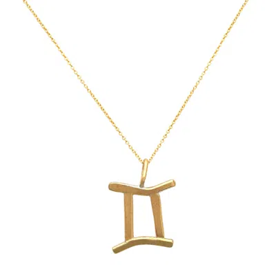 Lily Flo Jewellery Women's Gemini Yellow Gold Pendant Necklace