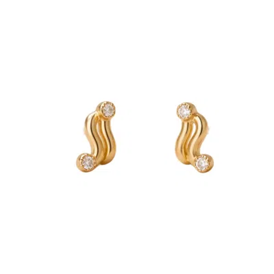 Lily Flo Jewellery Women's Gold Almost Went The Other Way Diamond Stud Earrings