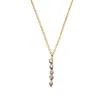 Lily Flo Jewellery Women's Gold Altair 5 Diamond Vertical Bar Necklace