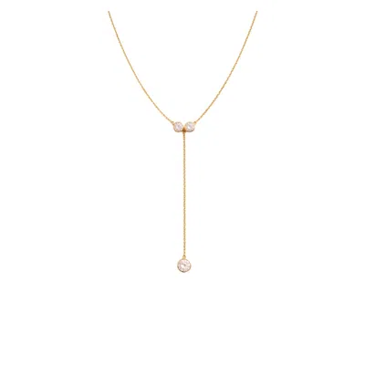 Lily Flo Jewellery Women's Gold Aurora Diamond Twin Lariat Y Necklace