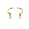 Lily Flo Jewellery Women's Gold Aurora Duo Diamond Drop Earrings In Gold