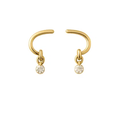 Lily Flo Jewellery Women's Gold Aurora Duo Diamond Drop Earrings