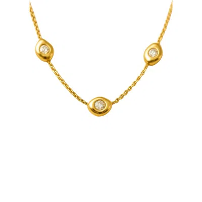 Lily Flo Jewellery Women's Gold Aurora Nugget Diamond Necklace