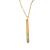 Lily Flo Jewellery Women's Gold Bar With 5 Diamond Necklace