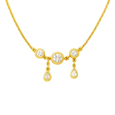 Lily Flo Jewellery Women's Gold Cascade Diamond Drop Necklace