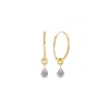 Lily Flo Jewellery Women's Gold Comet Rise Floating Pear Cut Hoop Earrings