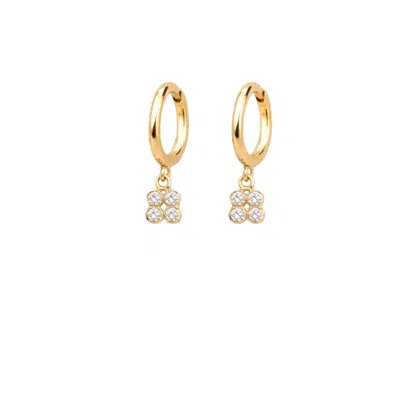 Lily Flo Jewellery Women's Gold Diamond Cube Hoop Earrings
