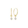 Lily Flo Jewellery Women's Gold Eclipse Oval Diamond Bezel Set Hoop Earrings